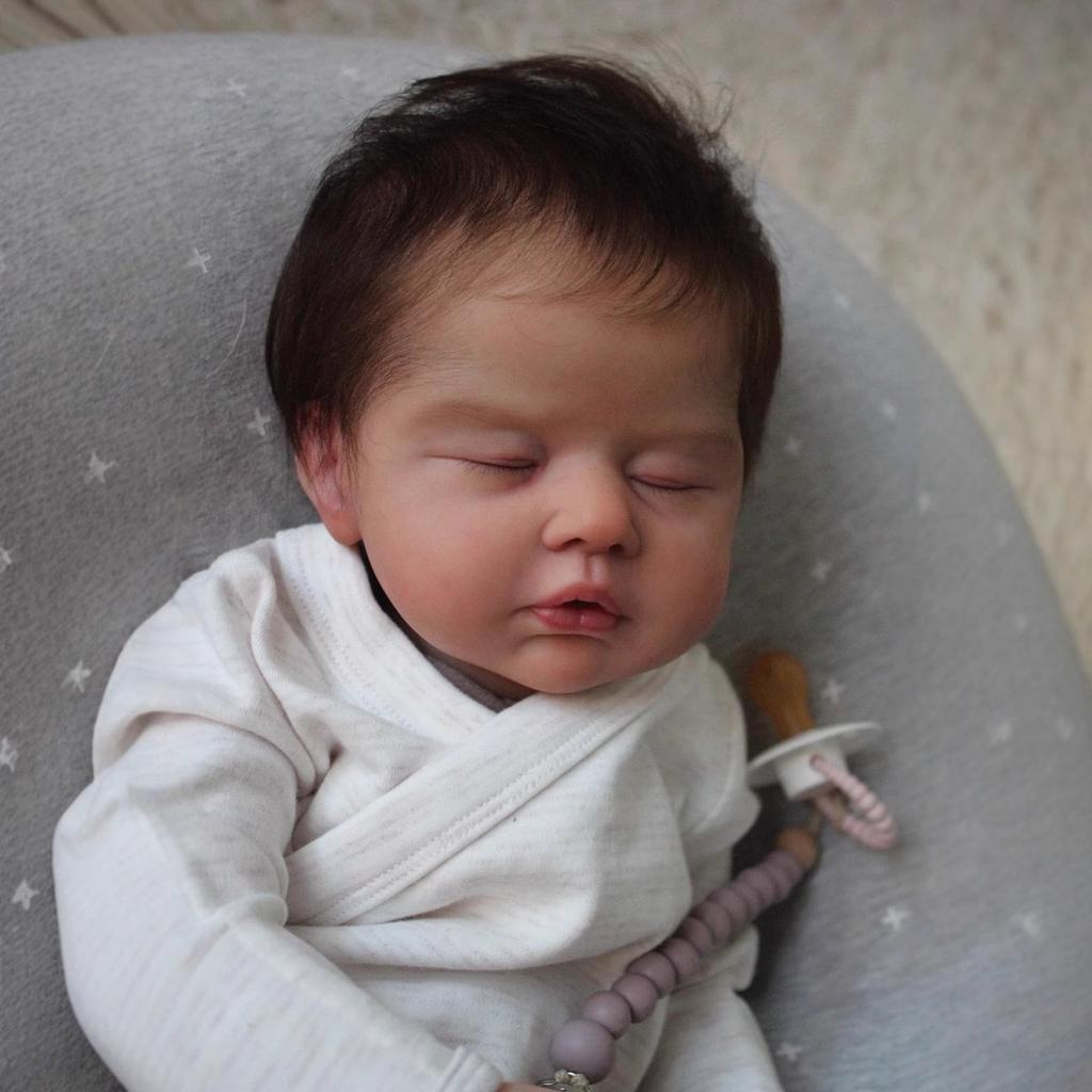 19-дюймовая мягкая тканевая кукла-реборн, имитация реалистичной спящей куклы-реборна, ручная 3D-краска для кожи, кукла для новорожденных, подарки на день рождения и Рождество