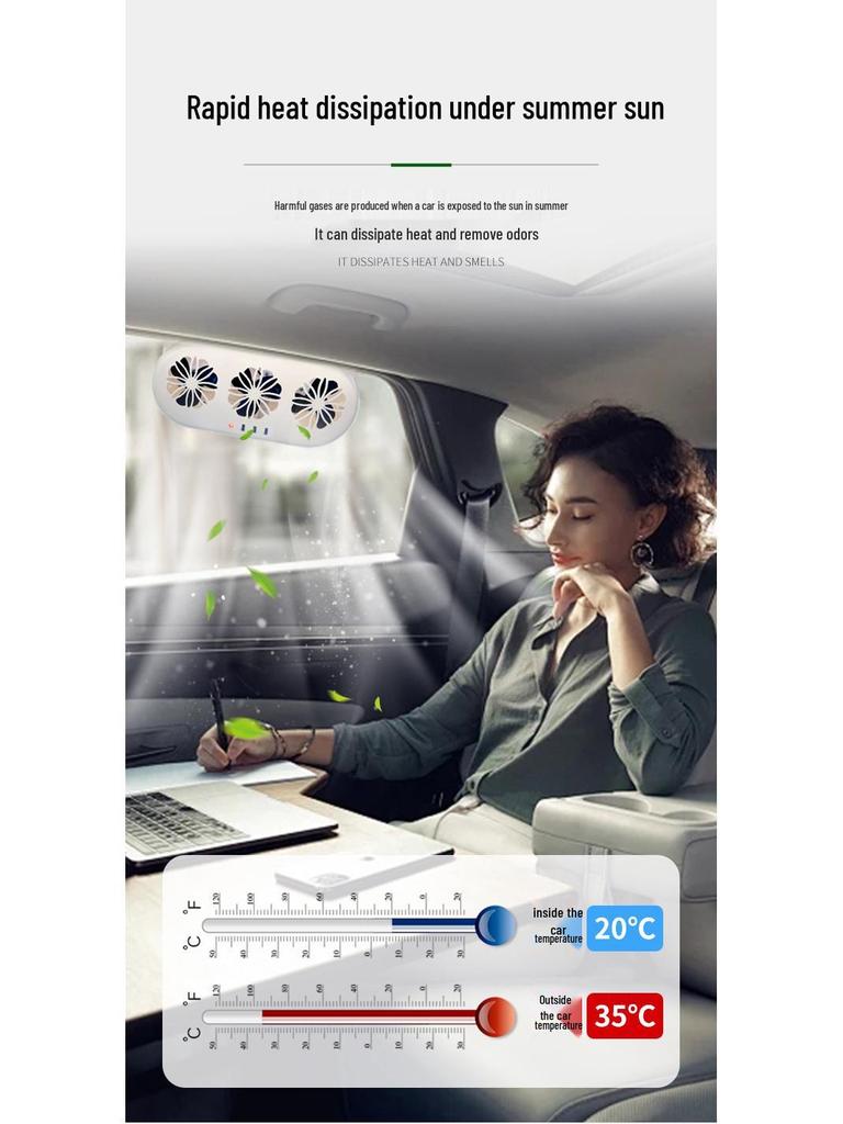 Солнечный автомобильный вентилятор для вентиляции и охлаждения