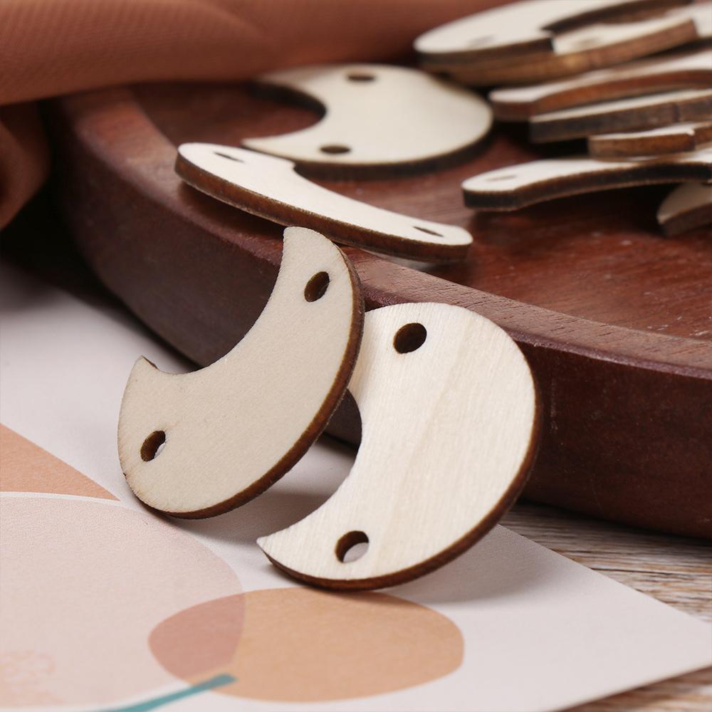 Holes Ring Clips Embellishments Wood Slices Wooden Circle Discs Tags Plaque Board Hanging Label