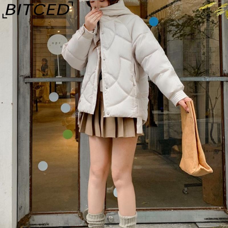 BITCED Loose-Fit Women's Winter New Arrival Short Casual Hooded Oversized Cotton Coat, Cotton Jacket, Padded Jacket
