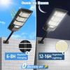 Solar Lights Outdoor Waterproof, 6500K Solar Street Lights Outdoor, LED Solar Flood Lights Dusk to Dawn with Motion Sensor and Remote, Solar Security
