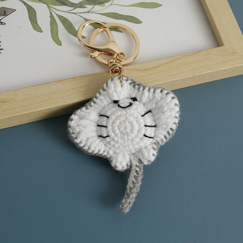 Креативный вязаный брелок в виде ската, морские вязаные крючком подвески, милый брелок ручной работы, декор для сумки