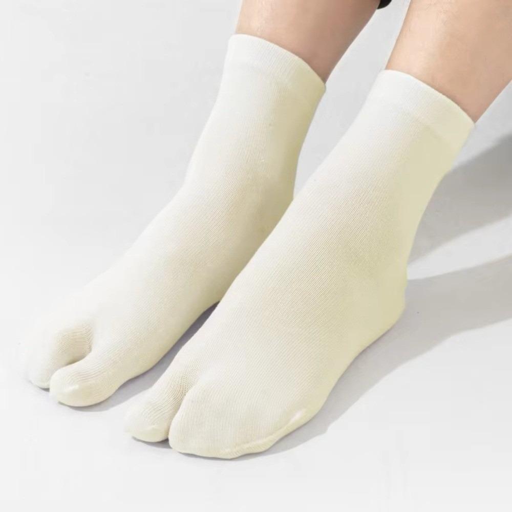 Thin Split Toe Sock Solid Color Mid-Calf Socks Japanese Style Tabi Toe Socks Girls