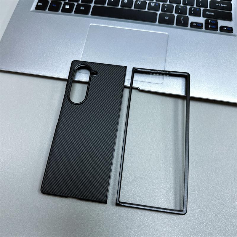 Applicable to Samsung Z Fold7 borderless magnetic folding leather mobile phone case Fold6 carbon fiber anti-drop protective case