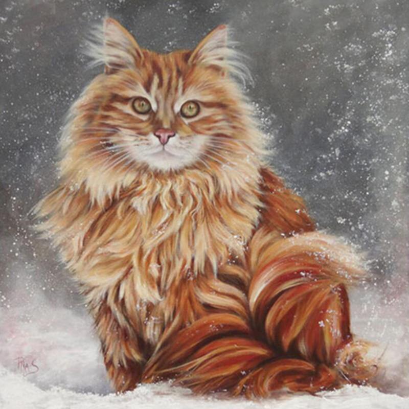 Cat Wall Hairy Diamond Embroidery Decor Rubiks Cube Round Diamond Painting Crystal Mosaic Picture