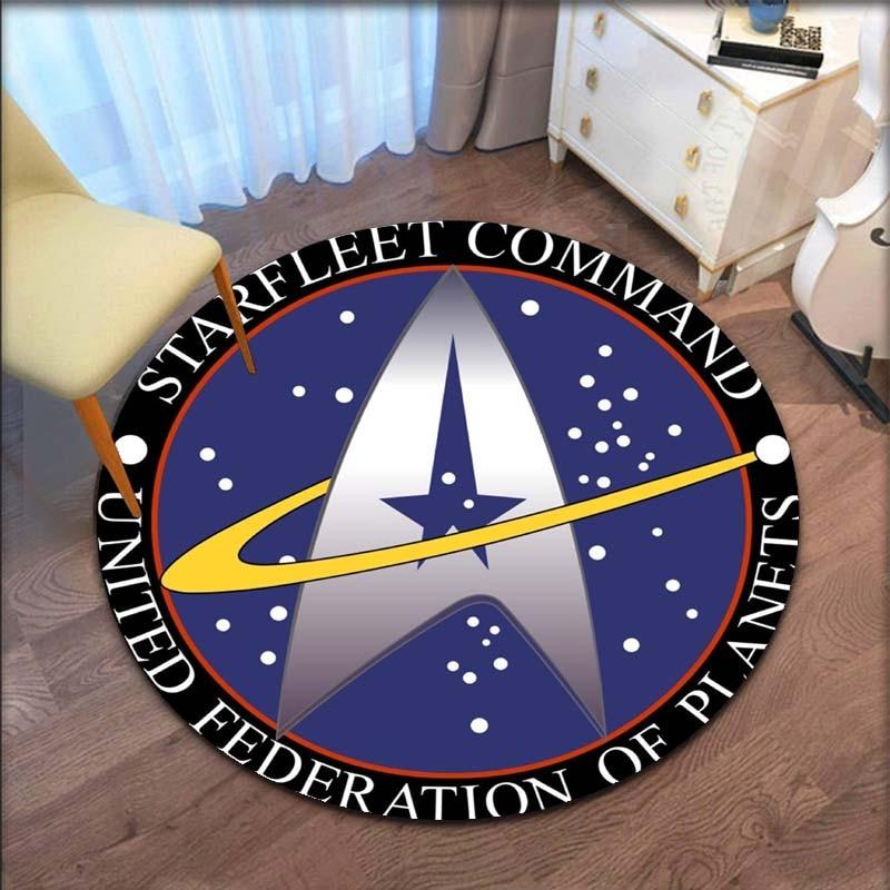 Круглый ковер с логотипом Star Trek, декоративный ковер для гостиной, дверной коврик, коврик для ванной, сувенир, украшение дома, ковры для гостиной