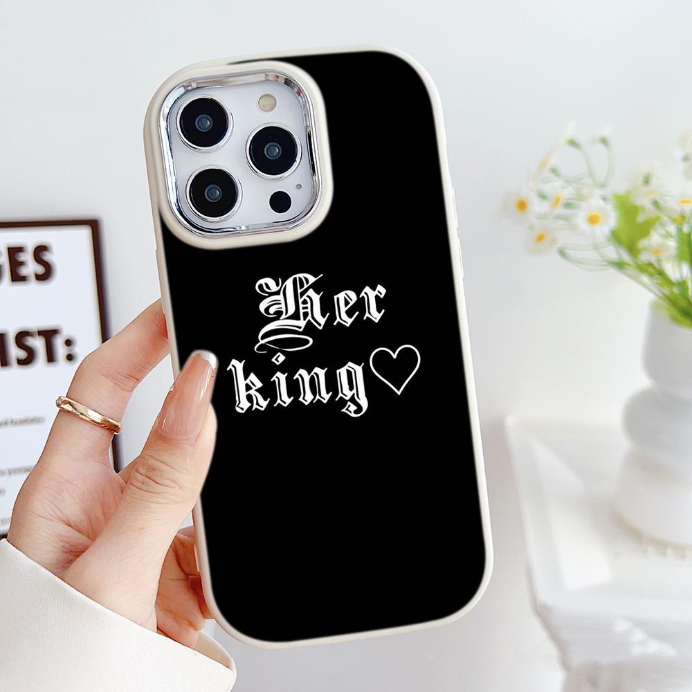 LZ29 Королева король корона пара мягкий чехол для телефона Samsung S24 Ultra S23 Plus S21 FE A16 A54 A34 A05 Infinix Hot 40 30i защита объектива противоударный чехол