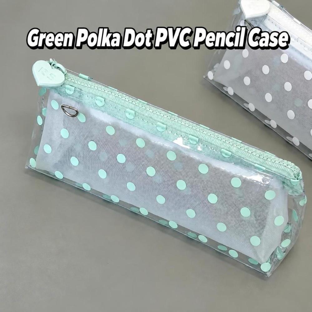 Polka Dot Print Pencil Case Detachable Pencil Pouch Portable Stationery Bag Students