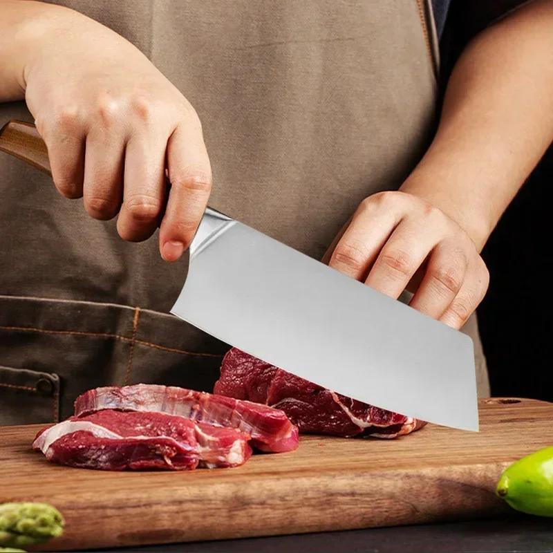 Японские Шеф-ножи Кухонный нож для разделки Мясницкий нож для рубки Рыбный нож Нержавеющая сталь Нож мясника Кухонные аксессуары