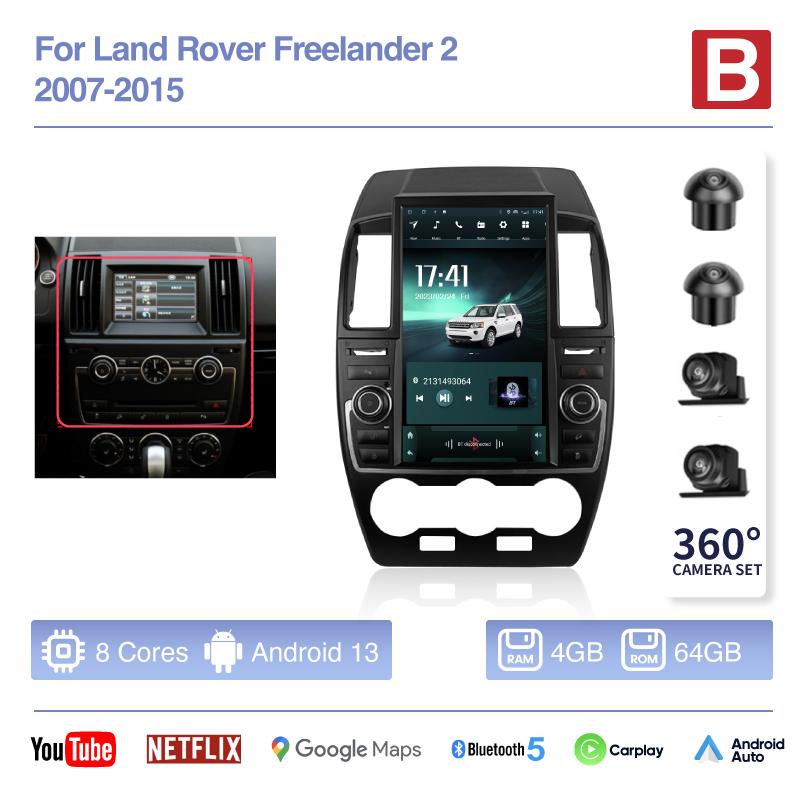 13.8inch For Land Rover Freelander 2 2007-2015 Android13 Auto Carplay 4G Car Multimedia Video Player GPS Navigation 360 camera