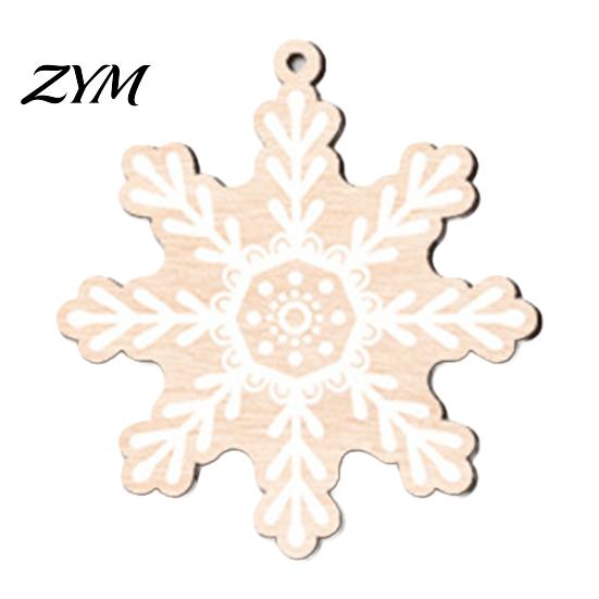 Lightweight Wood Hanging Ornaments Wooden Christmas Snowflake Ornaments, Rustic Xmas Tree Decorations, Boho Handmade Gift Embellishments Winter