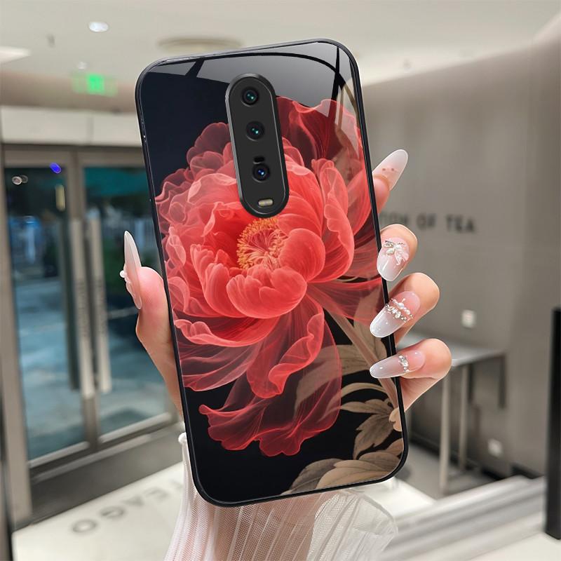 Милый мультяшный кот с цветами Чехол Для Xiaomi Mi 9T Redmi K20 Pro Poco F2 Закаленное Стекло Чехол для Телефона Защитная Задняя Крышка Жесткий Корпус