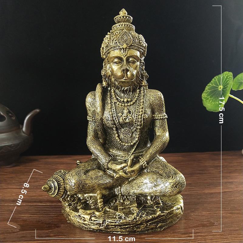 Jade Color Hanuman Statue Hindu Ganesha Monkey God Buddha Figurine Sculpture Room Office Home Decoration India Feng Shui Crafts