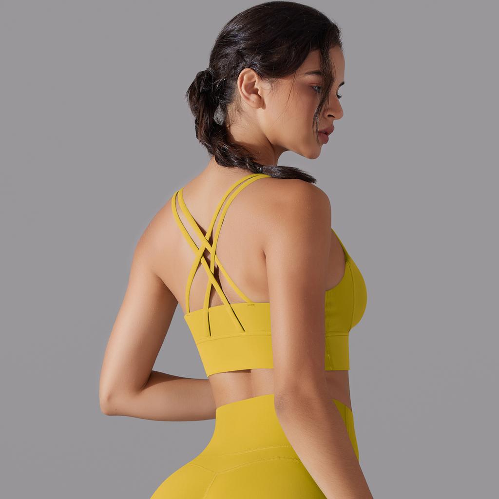 Nessaj Дышащий спортивный жилет для бега, женский бюстгальтер для йоги с пуш-ап, крестообразное нижнее белье для тренажерного зала и фитнеса