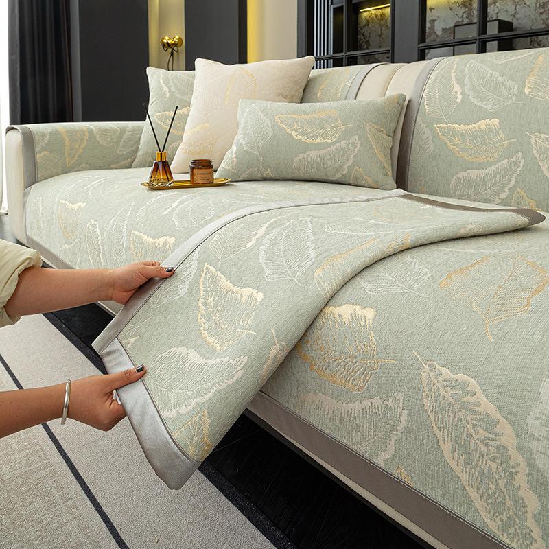 Light Luxury High-End Sofa Towel Cover Cloth Four-Season Universal Non-Slip Straight Row Seat Cushion New Leather Sofa Cushion