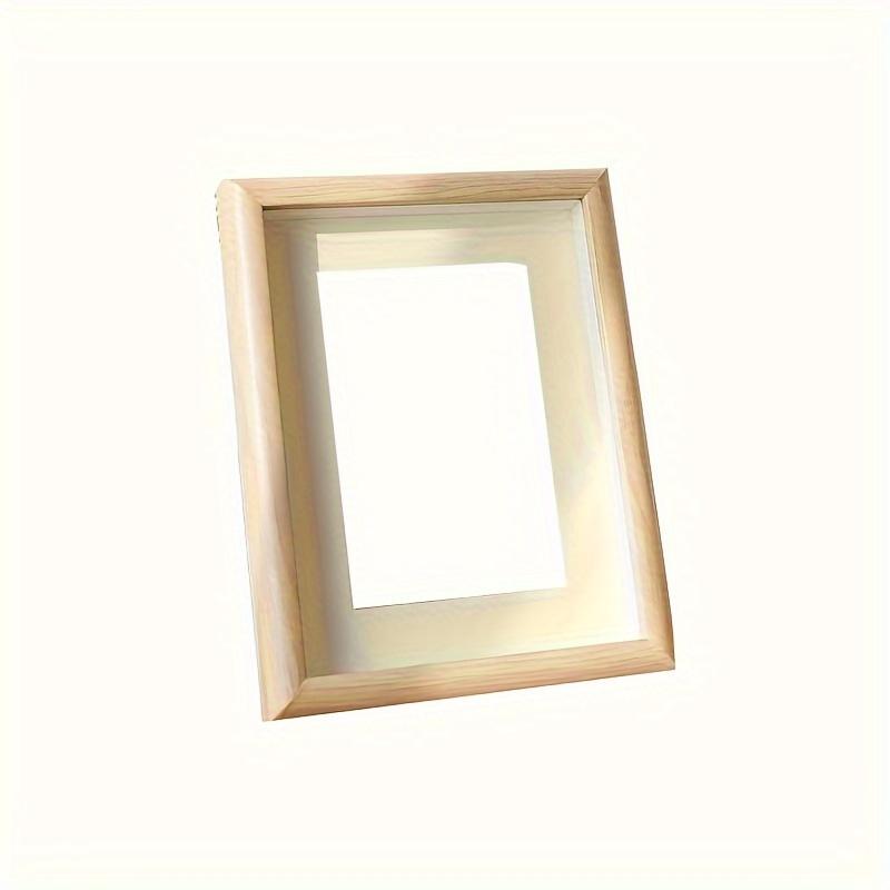 1 Piece, Three-dimensional Hollow Wooden Photo Frame, 7-inch New Chinese Calligraphy and Calligraphy Cardboard Picture Frame for Hanging On the Wall