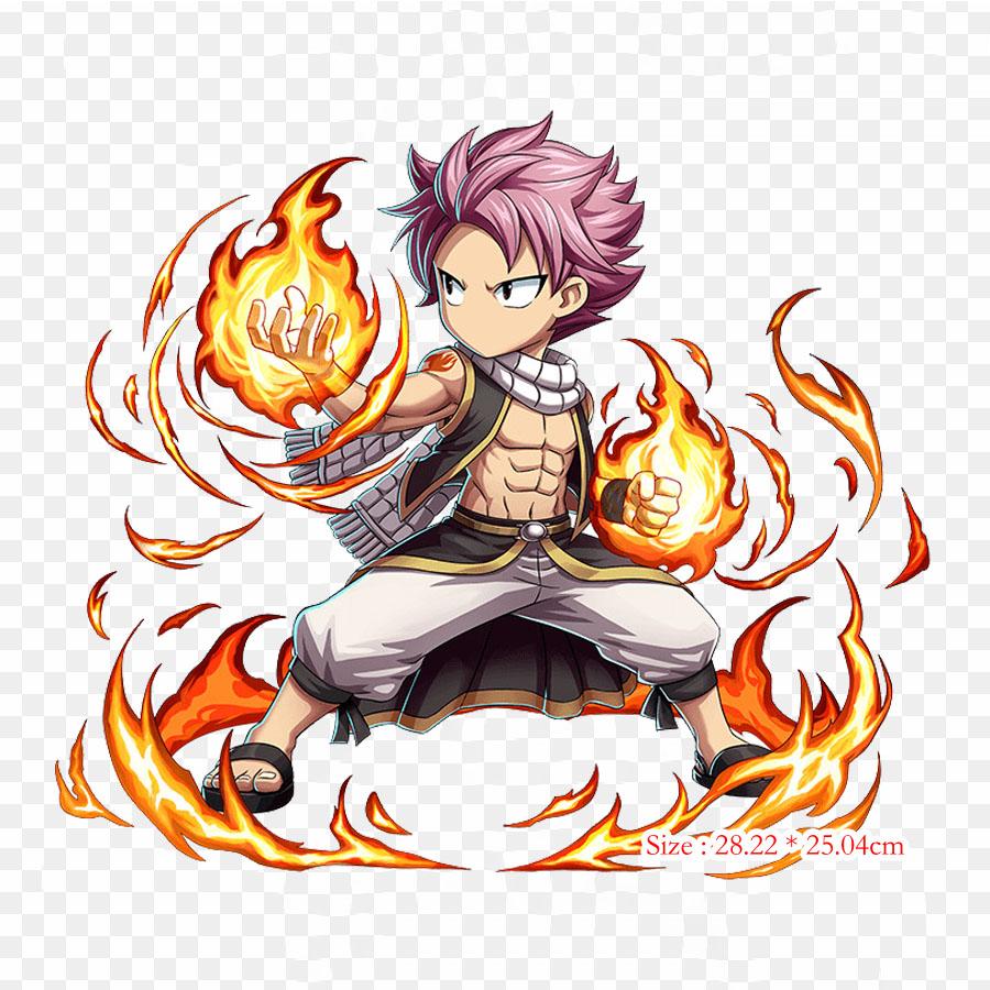 Fairy Tail Brave Frontier Collab Gray Fullbuster Natsu Iron On Heat Transfer Printing Vinyl Patches Sticker for Clothes DIY Appliques Washable Patches