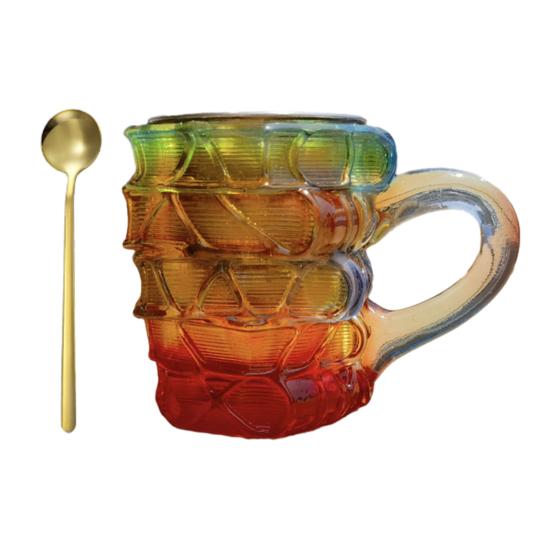 Picture Book Cup 3D Book Stacking Mug Hand-Drawn Literary Coffee Cup for Book Lovers Teachers Librarians