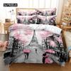 Eiffel Tower Bedding Duvet Cover Set 3d Digital Printing Bed Linen Fashion Design Comforter Cover Bedding Sets  Bed Set