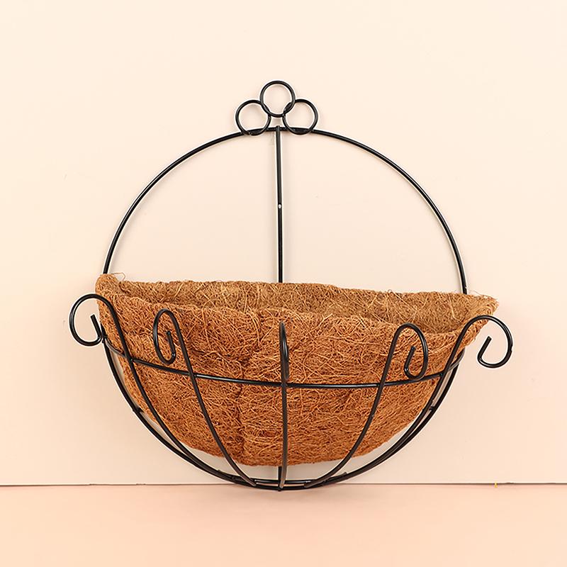 Flowerpot Iron Coco Coir Liner Hanging Diy Garden Hanging Planters Wall Baskets Half Round Plant Holder Case Home Decoration