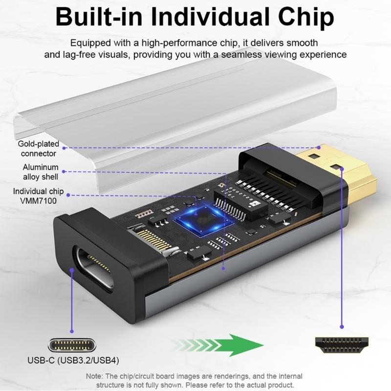 Адаптер USB C на HDTV 8K@60Hz Выход Звук Видео Улучшение Подключи и Играй для Легкого Подключения Проекторы