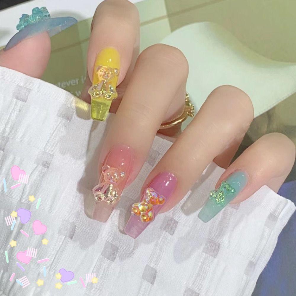 Lollipop Bead Butterfly 3D Resin Nail Charms Mix Colors Nail Accessories DIY Manicure