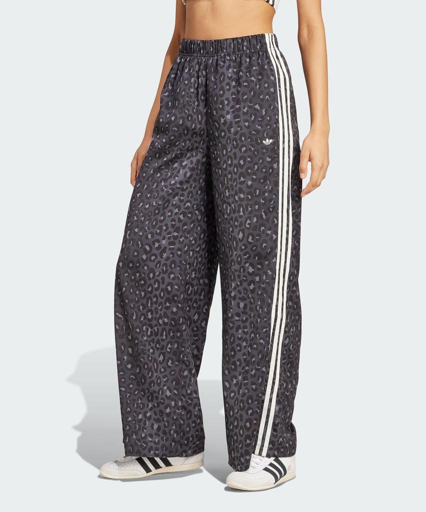 adidas Широкие атласные брюки - Леопардовые: Угольный / Ka2667