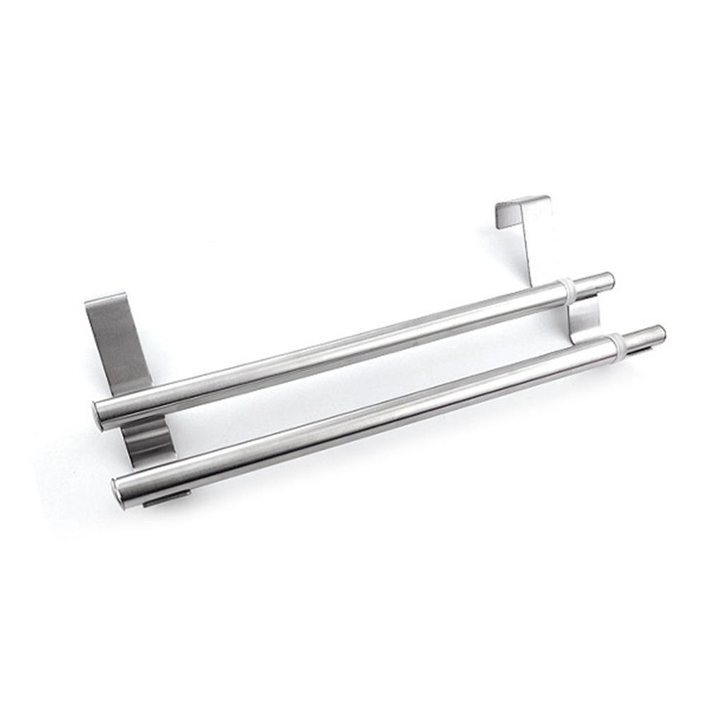 Expandable Double Towel Hanger Over Cabinet Cupboard Doors Stainless Steel Bath Towel Bar Towel Clothes Hanger Towel Rack Holder for Bathroom Kitchen