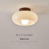 Chinese Retro Ceiling Light - Wabi-Sabi Style Walnut for Foyer or Corridor