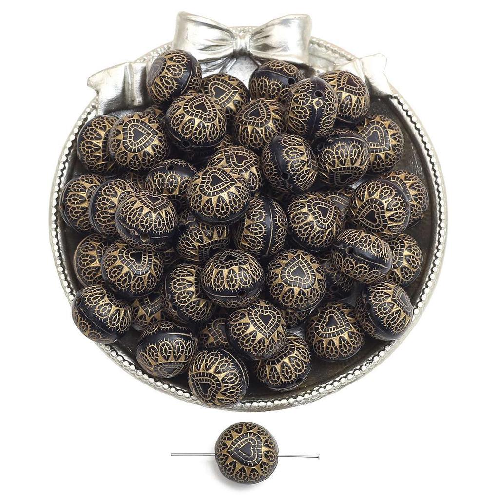 Бусины для браслета ручной работы, акриловые французские винтажные золотые плоские бусины, круглые бусины, украшения ручной работы, браслет, ожерелье, кулон, телефонная цепочка, аксессуары