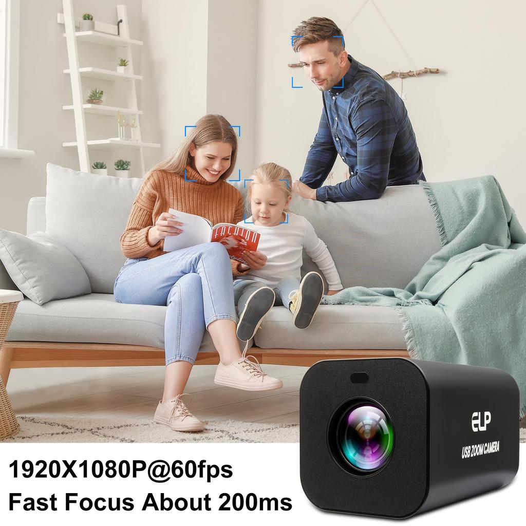 HDMI 12x Zoom USB Camera ELPCAM 4K Auto Focus 60FPS High Speed USB Webcam USB HDMI Simultaneous Output PC Camera Manual Zoom Remote Control Camera TV