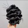 Large Summer Lace Edge Bow Claw Clip Hair Accessory for Women - Multi-Layer Feather Design