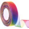 Hapeper Радужная полупрозрачная органза шифоновая лента для упаковки подарков, рукоделия, украшения для вечеринок, 50 ярдов (1 дюйм)