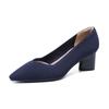 Women's Pumps Kitten Heels Pointed Toe Knit Slip On Low Heel Casual Formal Dress Shoes Work Office Business Chunky Heels Dressy Heels for Women