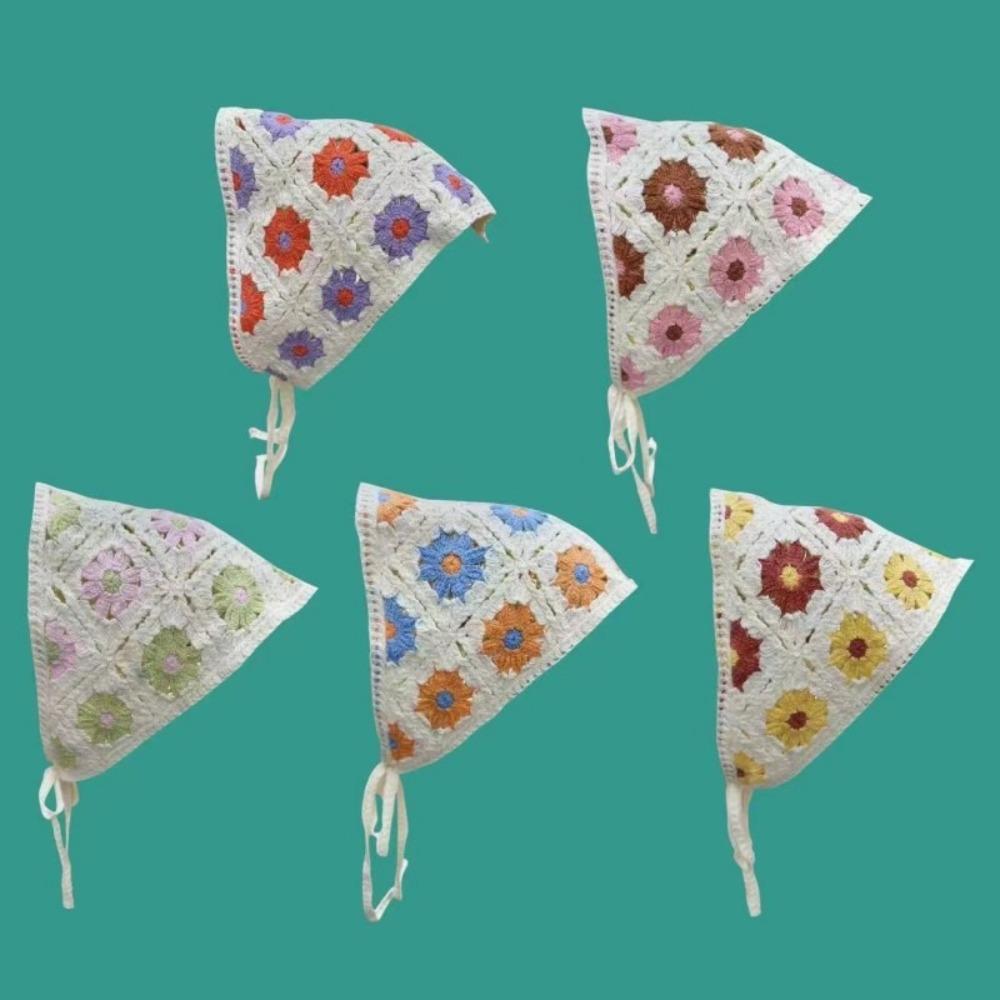 Colorful Flowers Turban Knitting Hair Bands Fashion Headband Bandana  for Women Girl