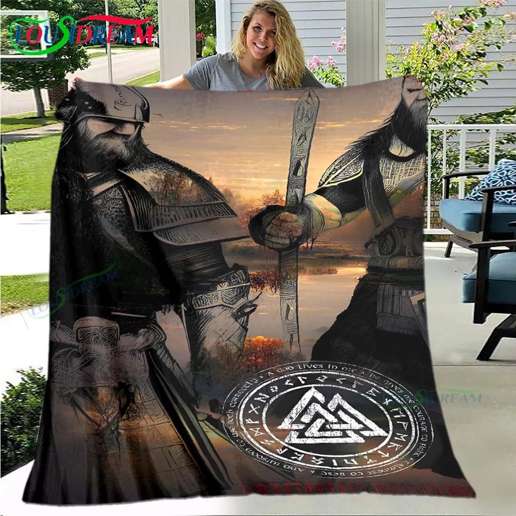 Nordic Viking Mythology Soft Blanket Sports Living Room Bedroom Sofa Bed Blanket Birthday Gift Travel Office Lunch Break Blanket