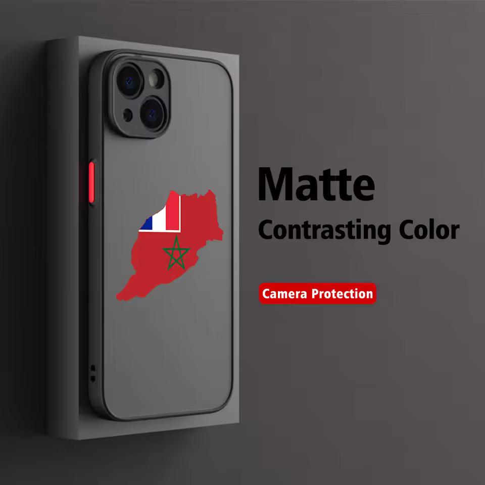 Матовая прозрачная карта паспорта Марокко Для чехла iPhone 17 16 15 14 13 12 11 Pro XR XS Max 7 8 Plus Противоударный чехол для телефона Y2K