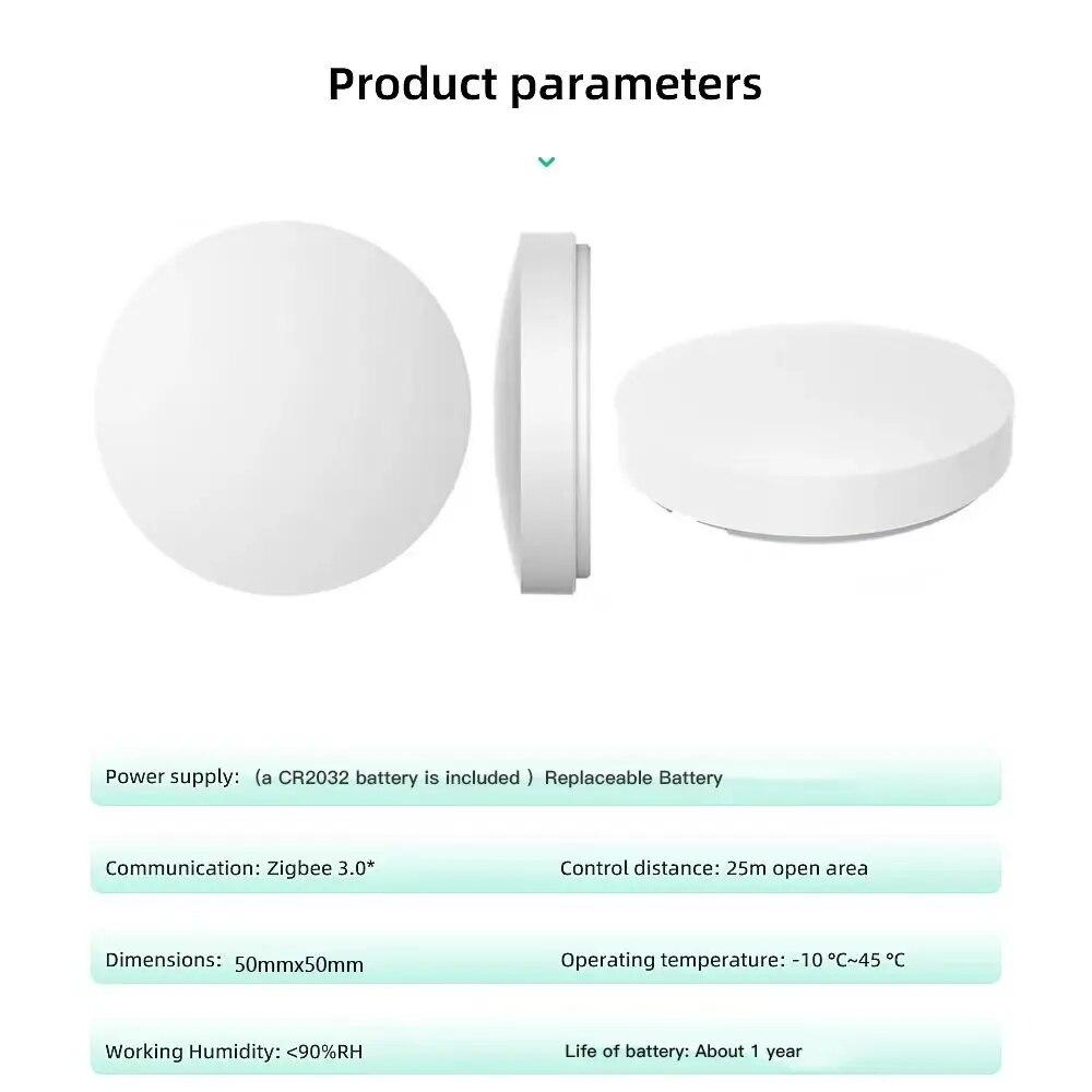 Tuya Zigbee Smart Wireless Кнопка переключения сцен Пульт дистанционного управления Многосценарная связь Поддержка Alexa Голосовой помощник Goolge Home