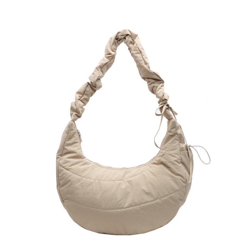 Premium sense large capacity down bag women's 2025 new fashion trendy college style dumpling bag casual shoulder messenger bag