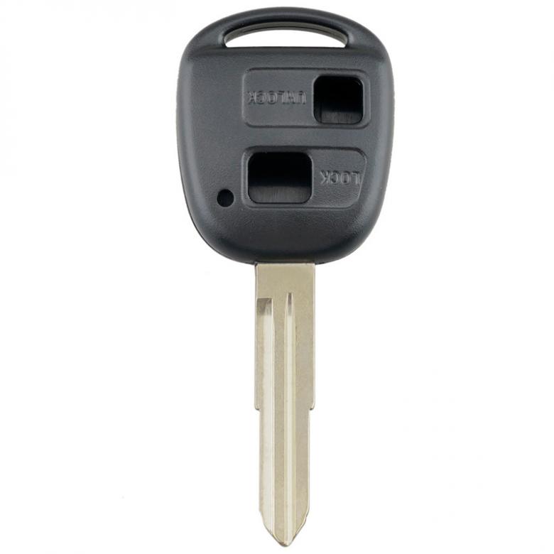 Car Key Fob Case Shell with TOY41 Uncut Blade and Rubber Button Pad Fit for Toyota Yaris