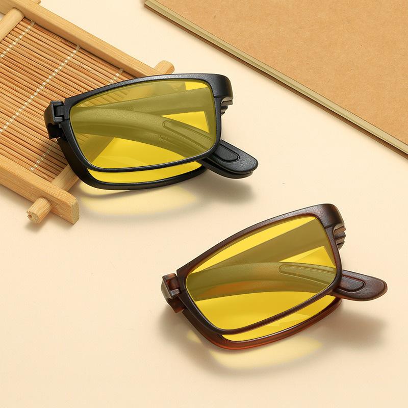 Foldable Anti Blue Light Night Vision Glasses Orange & Red Lenses Blue Light Blocking Glasses for Playing Computer Game Goggles