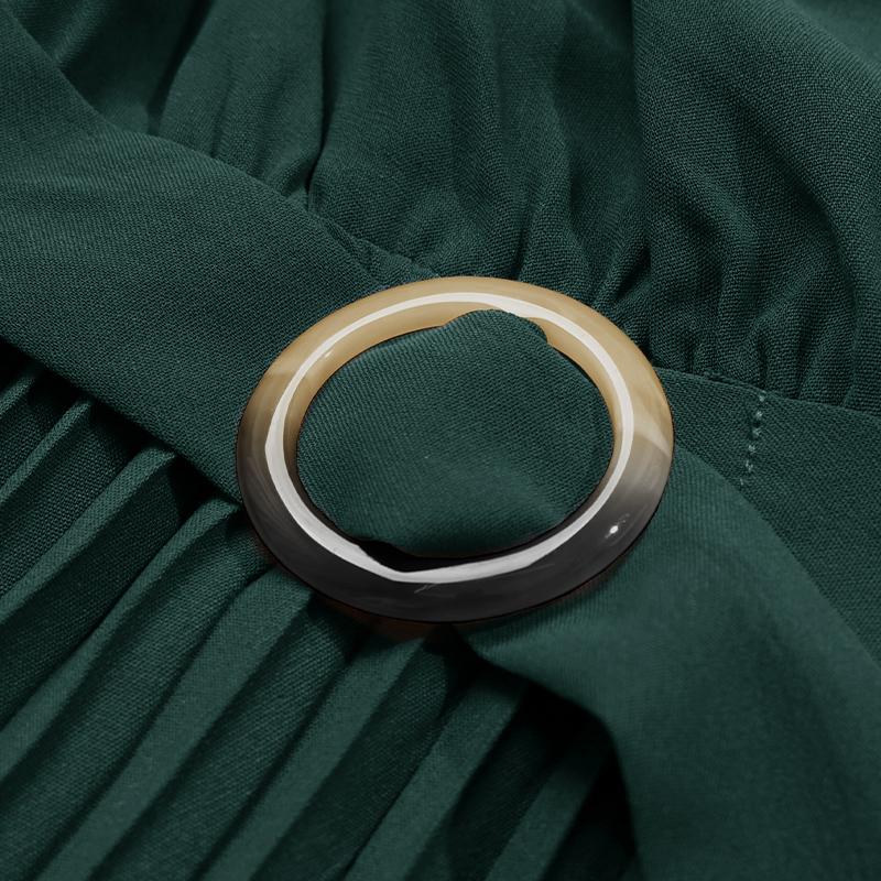 Autumn Winter Long Sleeve Soild V-neck Lace A Line Knee Length Women Dress