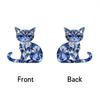 Cat Acrylic Sun Catcher Window Hanging Ornament Blue Cat Sun Catcher with Chain Wall Art Decor Gift for Friends And Family