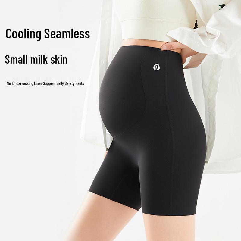 Plus Size High Elastic Maternity Support Shorts - Spring/Summer, Anti-Exposure