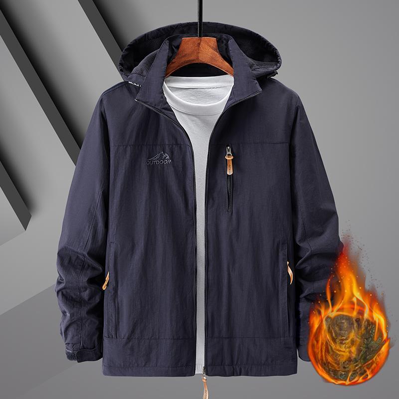 Зимняя бархатная мужская повседневная куртка для отдыха на открытом воздухе, мужская ветрозащитная водонепроницаемая дышащая куртка для людей среднего возраста