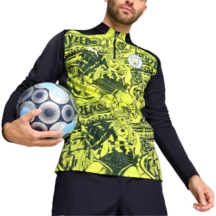 PUMA Manchester City SS24 Soccer Jersey Men's Yellow Blue 777579-14
