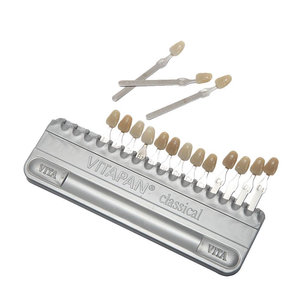 1 шт. 16 цветов шкала оттенков зубов классическое стоматологическое оборудование зубы отбеливание фарфоровая модель зуба колориметрическая пластина