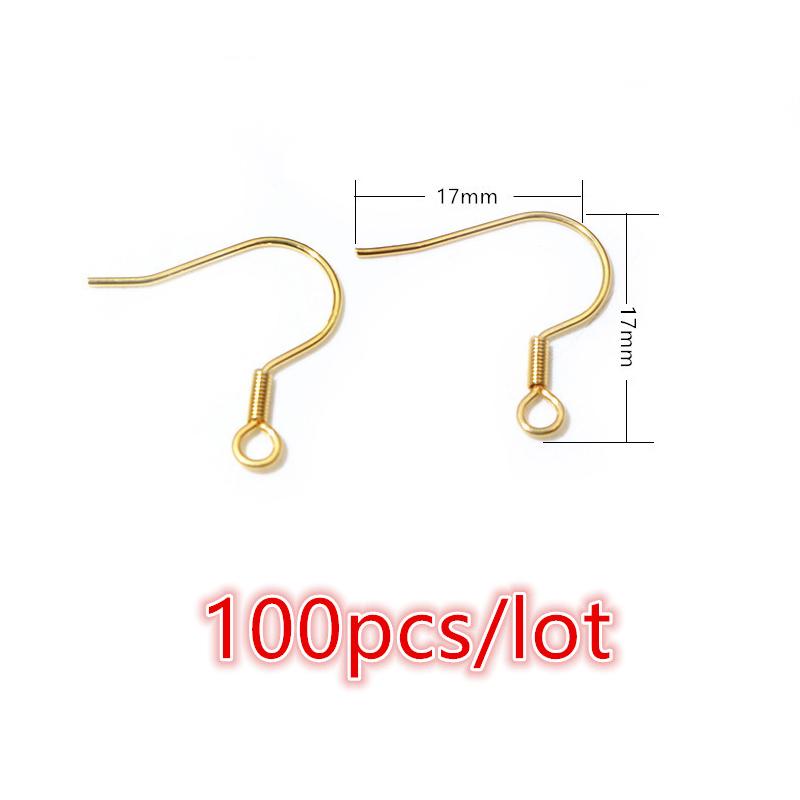 30-100 шт. Крючки для сережек из нержавеющей стали DIY Застежки Фурнитура Аксессуары для изготовления бижутерии ручной работы Швензы Сталь Золото
