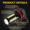 AUXLIGHT H11 H8 H11LL H8LL H16 (Japanese) LED Fog Light Bulbs 6000K Xenon White, Super Bright 2800 Lumens 33-SMD Chips LED Daytime Running Lights DRL