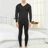 Thermal Underwear Long Johns Set Plus Size V Neck Slim Fit Elastic Fleece Keep Warm Thick Thermo